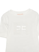 T-shirt per neonata Elisabetta Franchi La Mia Bambina bianco con logo ricamato EGTS0990JE006 0000 ElISABETTA FRANCHI KIDS 