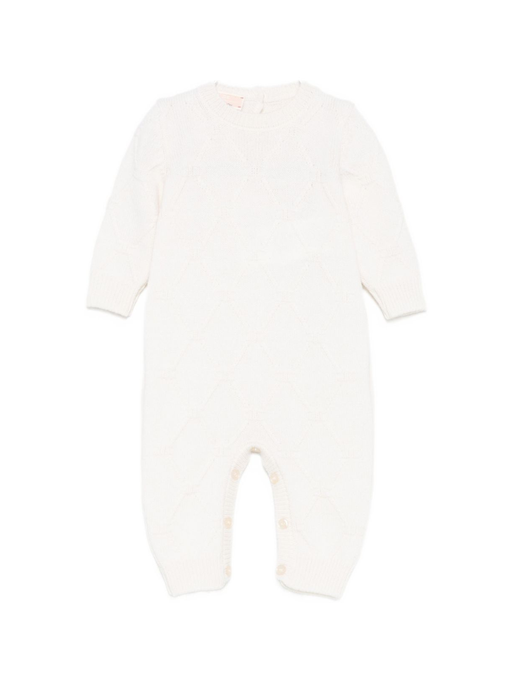 Tutina per neonata Elisabetta Franchi La Mia Bambina bianca con maglia a rombi ENTU134CFL230 0033 ElISABETTA FRANCHI KIDS 