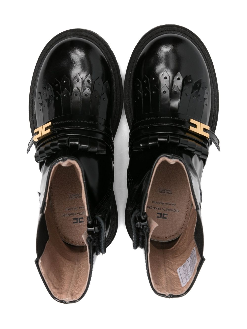 Stivali per bambina Elisabetta Franchi La Mia Bambina nera con dettagli in pelle F1A5E03850406 930 ElISABETTA FRANCHI KIDS 