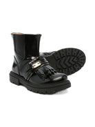Stivali per bambina Elisabetta Franchi La Mia Bambina nera con dettagli in pelle F1A5E03850406 930 ElISABETTA FRANCHI KIDS 