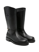 Stivali per bambina Elisabetta Franchi La Mia Bambina neri con logo goffrato F4A6E04491251 930 ElISABETTA FRANCHI KIDS 