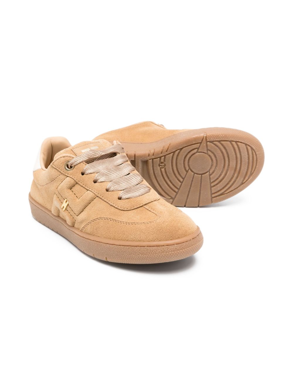 Sneakers per bambina Elisabetta Franchi La Mia Bambina beige con dettaglio logo F4A9E03400071C 007 ElISABETTA FRANCHI KIDS 