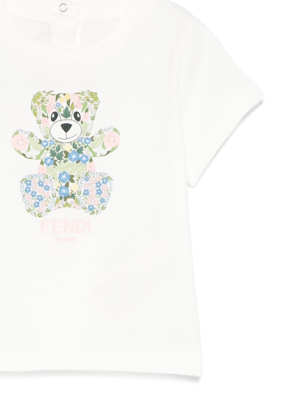 T-shirt per neonata Fendi Kids bianco con stampa Teddy Bear BFI171 7AJ F0TU9 FENDI KIDS 