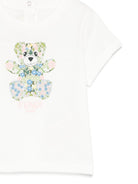 T-shirt per neonata Fendi Kids bianco con stampa Teddy Bear BFI171 7AJ F0TU9 FENDI KIDS 