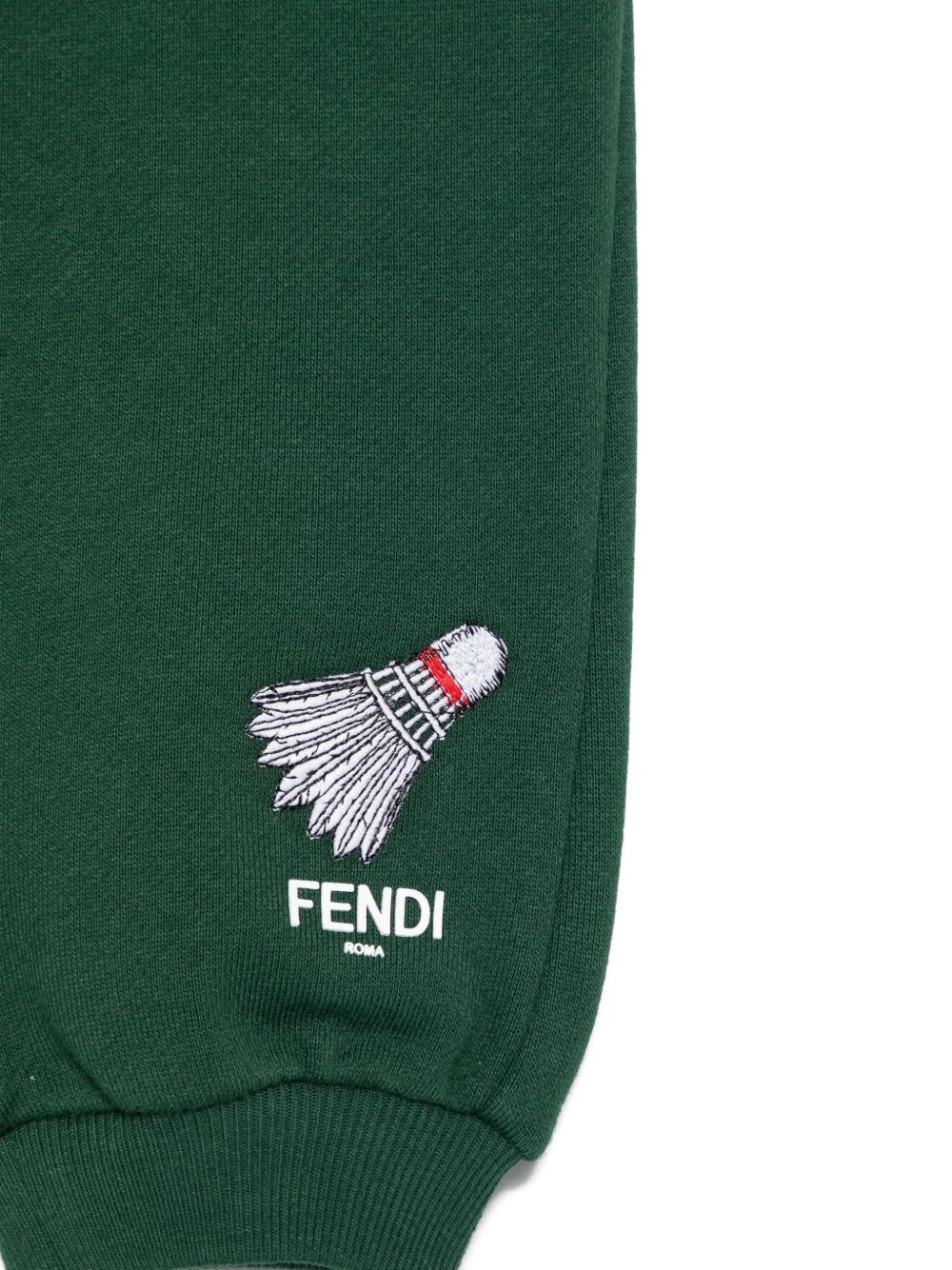 Pantaloni sportivi per neonato Fendi Kids verdi con ricamo volano BMF256 5V0 F0E3J FENDI KIDS 