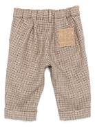 Pantaloni per neonato Fendi Kids beige con motivo a quadri BMF259 AYMB F0QU5 FENDI KIDS 