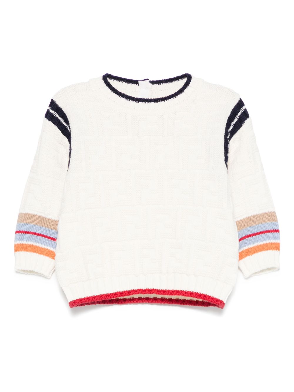 Maglione per neonato Fendi Kids beige con dettaglio a righe BMG110 AUKN F0ZA0 FENDI KIDS 