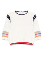 Maglione per neonato Fendi Kids beige con dettaglio a righe BMG110 AUKN F0ZA0 FENDI KIDS 