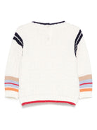 Maglione per neonato Fendi Kids beige con dettaglio a righe BMG110 AUKN F0ZA0 FENDI KIDS 