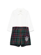 Set camicia e shorts per neonato Fendi Kids bianco a quadri BML157 AUKK F0E3J FENDI KIDS 