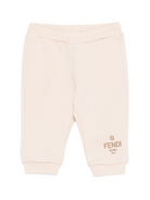Pantaloni per neonato Fendi Kids beige con ricamo con logo BUF258 5V0 F1P2N FENDI KIDS 