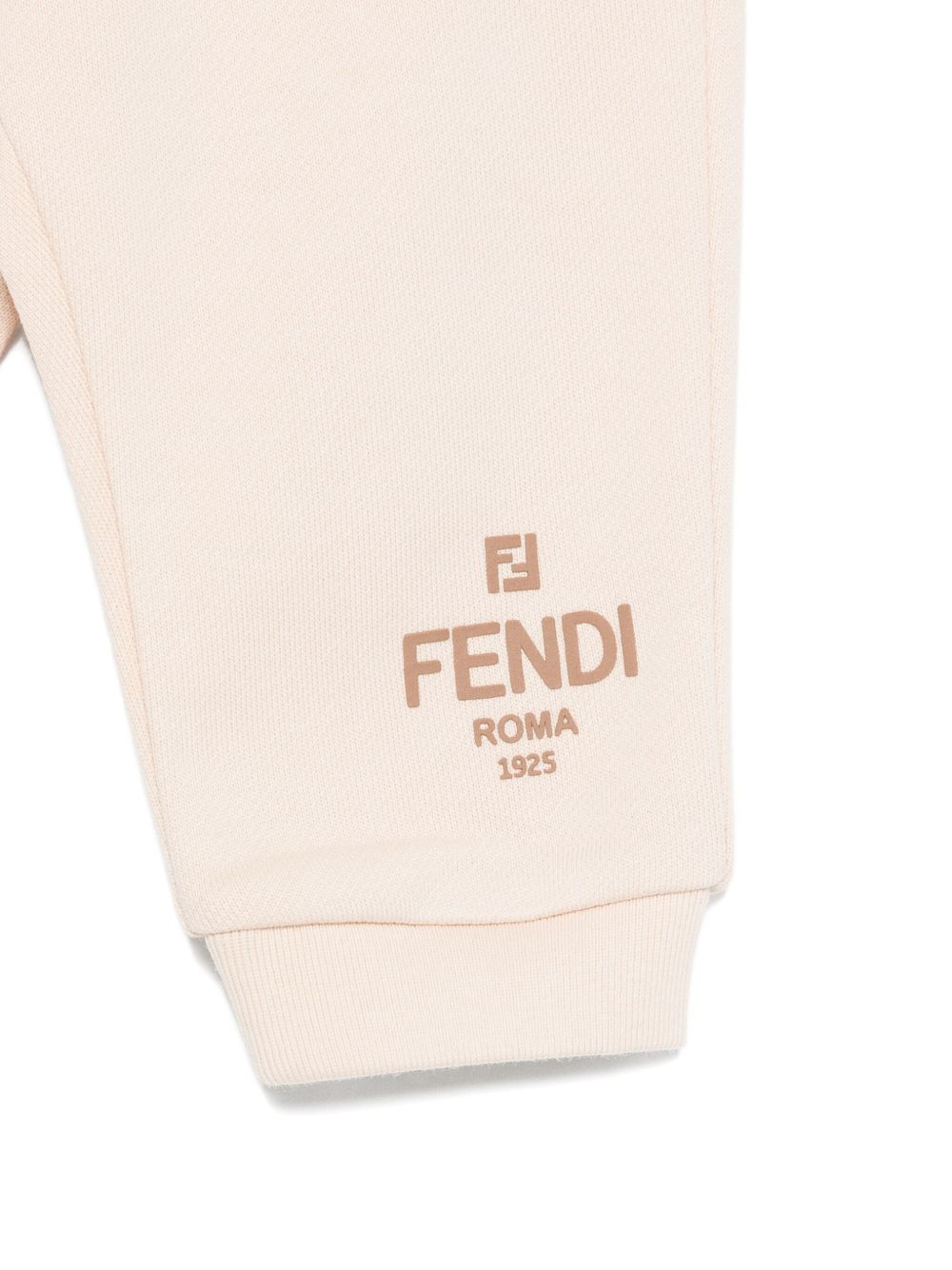 Pantaloni per neonato Fendi Kids beige con ricamo con logo BUF258 5V0 F1P2N FENDI KIDS 