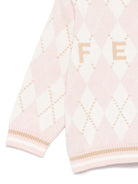Maglione per neonata Fendi Kids rosa con ricamo BUG198 AUKS F0ZKY FENDI KIDS 
