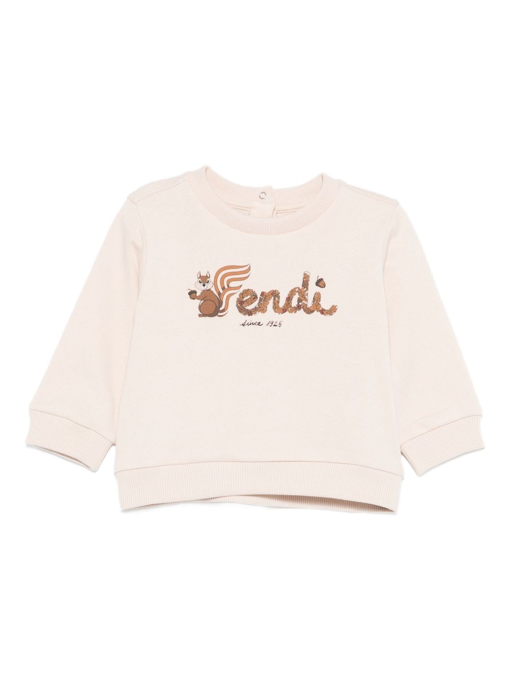 Felpe per neonati Fendi Kids beige con stampa grafica scoiattolo BUH091 5V0 F1P2N FENDI KIDS 