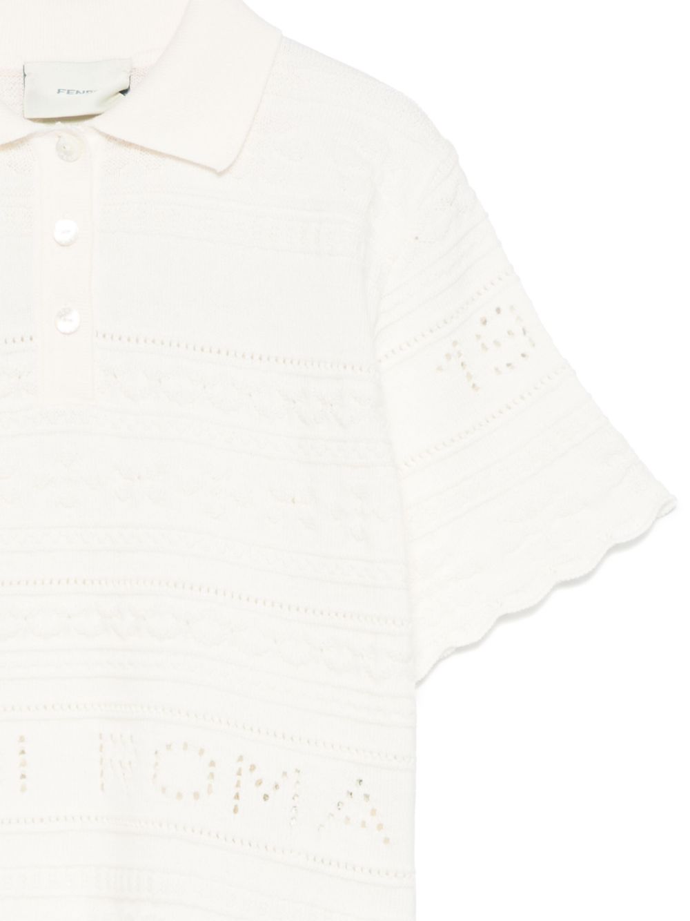Polo per bambina Fendi Kids beige chiaro con design traforato JFG219 AUKM F0TU9 FENDI KIDS 