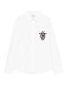Camicia per bambino Fendi Kids bianca con scudo ricamato JMC200 A31W F0TU9 FENDI KIDS 