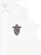 Camicia per bambino Fendi Kids bianca con scudo ricamato JMC200 A31W F0TU9 FENDI KIDS 