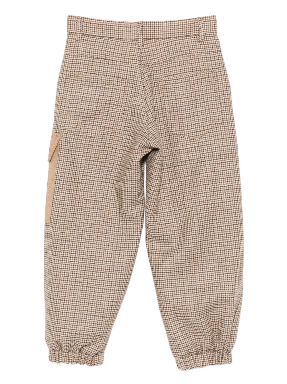 Pantaloni per bambino Fendi Kids beige con motivo a quadri JMF556 AYMB F0QU5 FENDI KIDS 