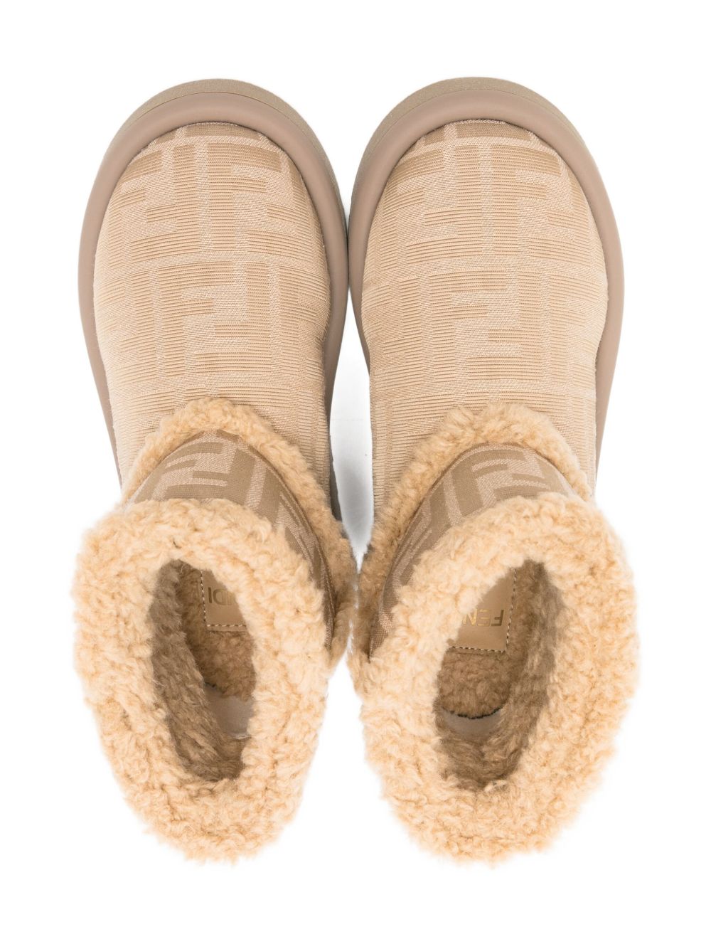 Stivali per bambina Fendi Kids beige con stampa logo FF all-over JMR538 AJZX F1TPX FENDI KIDS 