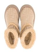 Stivali per bambina Fendi Kids beige con stampa logo FF all-over JMR538 AJZX F1TPX FENDI KIDS 