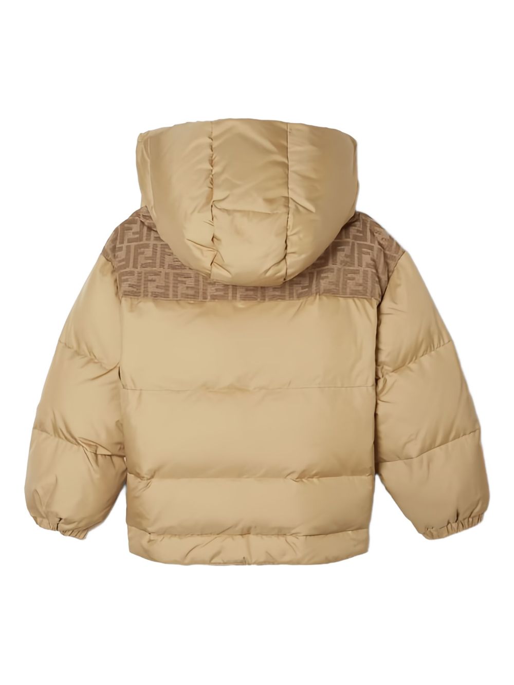 Giubbino per bambino Fendi Kids beige con logo FF sulle spalle JUA257 AS56 F0QU5 FENDI KIDS 