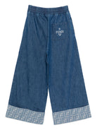 Jeans per bambina Fendi Kids in denim con motivo FF JUF149 ATRF F0QG0 FENDI KIDS 
