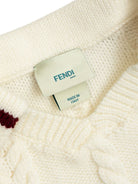 Maglione per bambino Fendi Kids bianco in maglia a trecce JUG190 AUL2 F0TU9 FENDI KIDS 