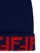 Berretto per bambino Fendi Kids blu con logo JUP063 AO29 F08B9 FENDI KIDS 
