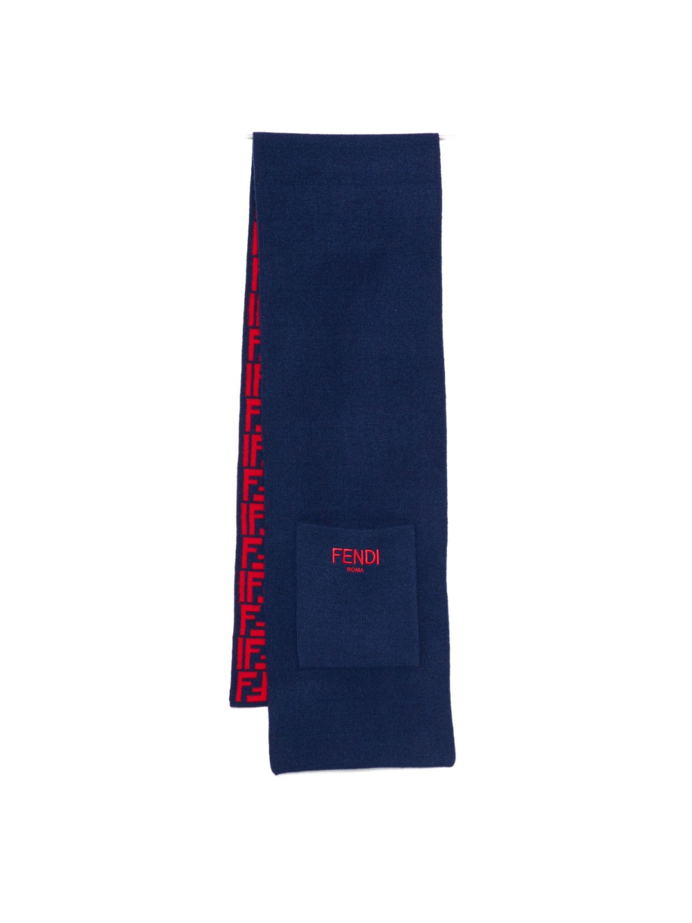 Sciarpa per bambini Fendi Kids blu con logo FF JUQ020 AO29 F08B9 FENDI KIDS 