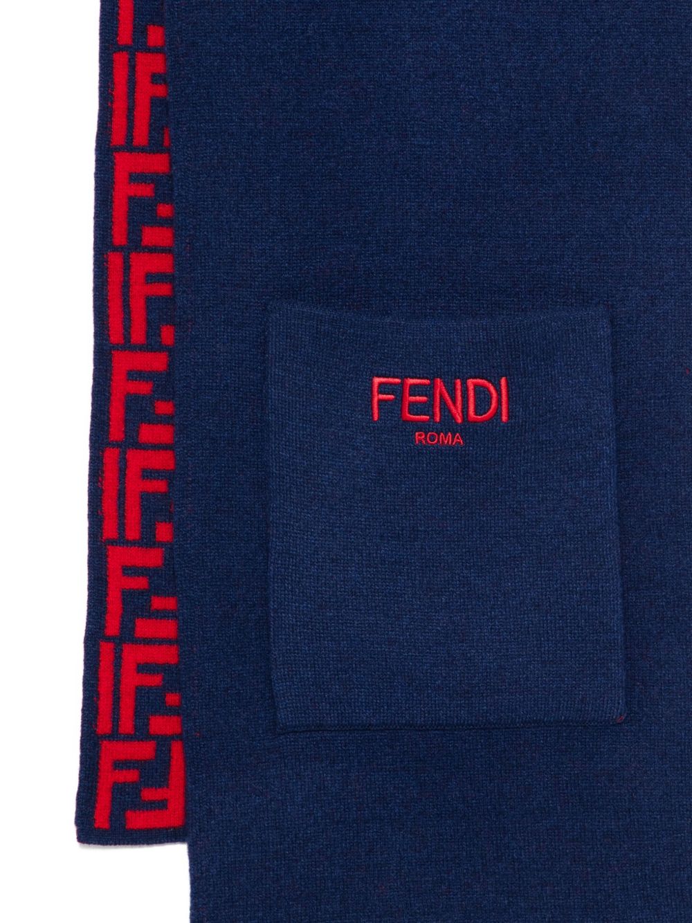 Sciarpa per bambini Fendi Kids blu con logo FF JUQ020 AO29 F08B9 FENDI KIDS 