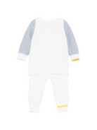 Set maglione e pantaloni per neonato Gensami Kids bianco con inserti grigi GPT-APE-WE OFF WHITE GENSAMI KIDS 