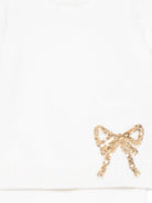 Set maglione e pantaloni per neonata Gensami Kids bianco con decorazione con paillettes GPT-FIOC-WE OFF WHITE GENSAMI KIDS 