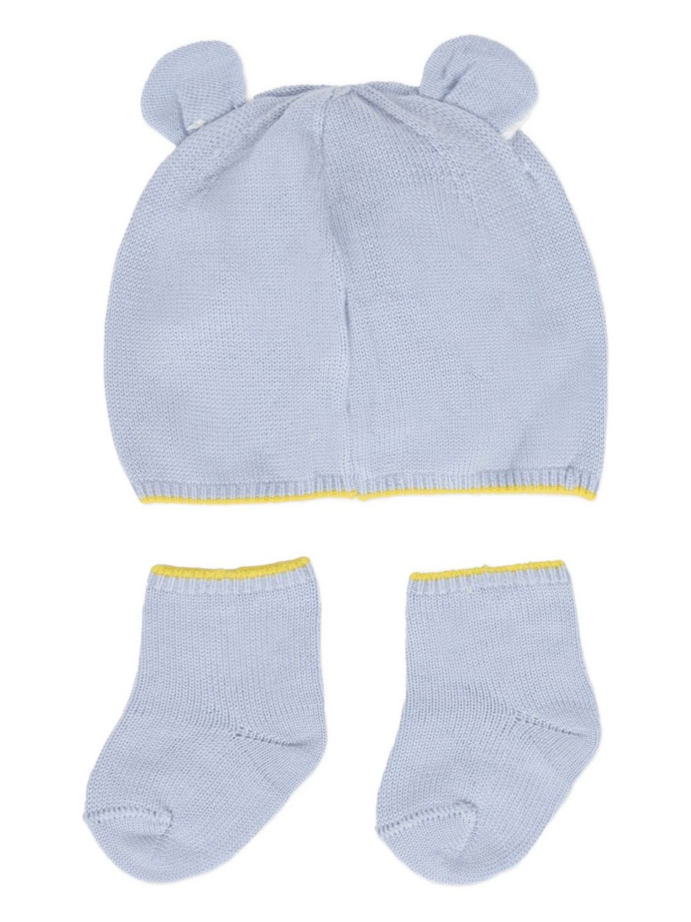 Berretto e calzini per neonati Gensami Kids azzurro con bordo a contrasto (2 pezzi) SET-ALP-WE SKY BLUE GENSAMI KIDS 