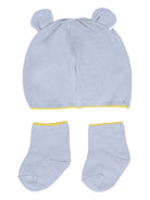 Berretto e calzini per neonati Gensami Kids azzurro con bordo a contrasto (2 pezzi) SET-ALP-WE SKY BLUE GENSAMI KIDS 