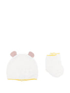 Set berretto e calzini per neonata Gensami Kids bianco con rifiniture gialle SET-ALP-WE WHITE-PINK GENSAMI KIDS 
