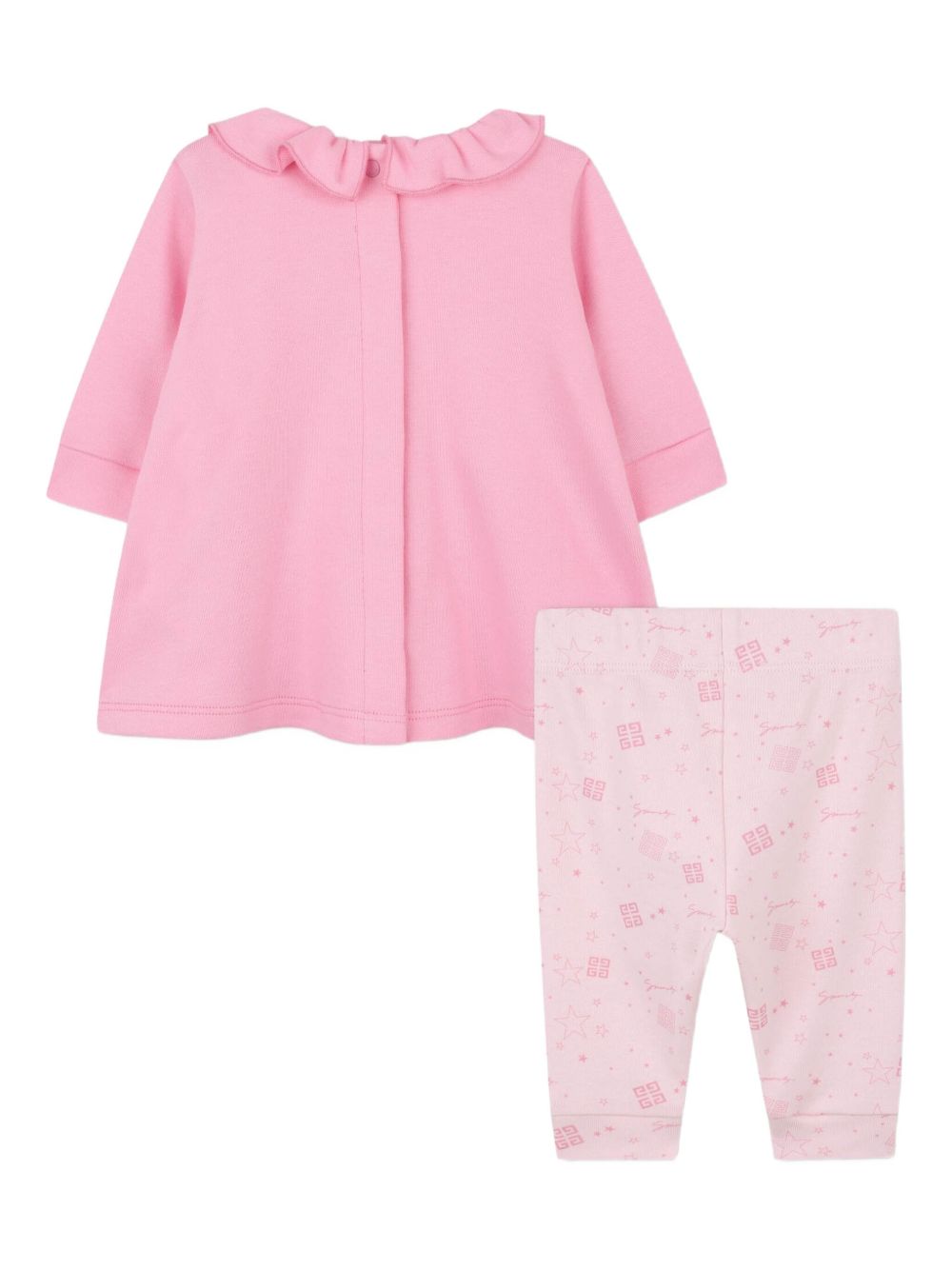 Set completo sportivo t-shirt e pantaloni Givenchy Kids rosa con dettaglio ruches H30870 465 GIVENCHY KIDS 