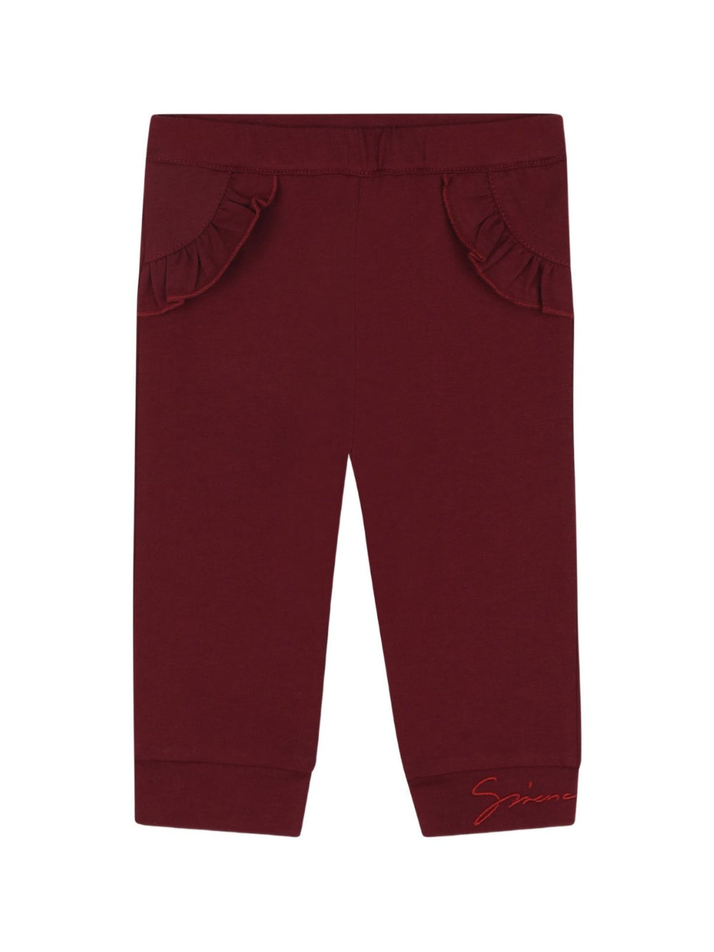 Pantaloni per neonata Givenchy Kids rossi con tasche con ruches H30897 95C GIVENCHY KIDS 