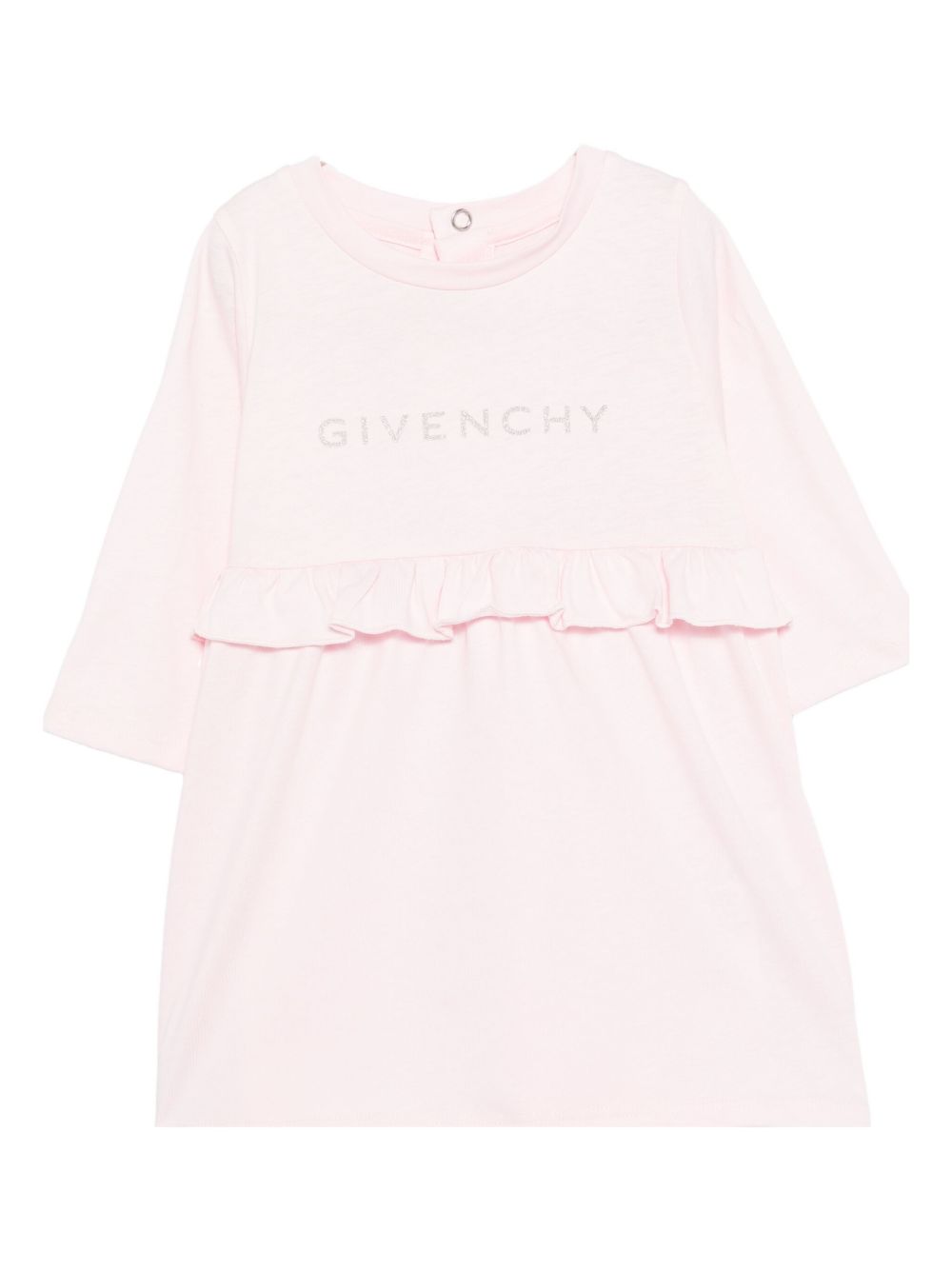 Abito per neonata Givenchy Kids rosa con chiusura posteriore con bottoni automatici H30899 44Z GIVENCHY KIDS 