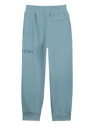 Joggers per bambino Givenchy Kids azzurro con logo sulla gamba H30922 040 GIVENCHY KIDS 