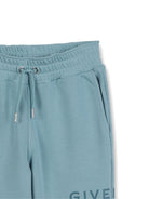 Joggers per bambino Givenchy Kids azzurro con logo sulla gamba H30922 040 GIVENCHY KIDS 