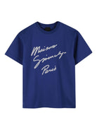 T-shirt per bambini Givenchy Kids blu con stampa logo bianco a lettere H30951 865 GIVENCHY KIDS 