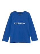 T-shirt per bambini Givenchy Kids blu con scritta con logo H30958 865 GIVENCHY KIDS 