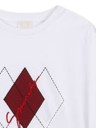T-shirt per bambino Givenchy Kids bianca con stampa a rombi H30961 10P GIVENCHY KIDS 