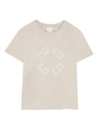T-shirt per bambino Givenchy Kids beige con stampa logo H30967 184 GIVENCHY KIDS 