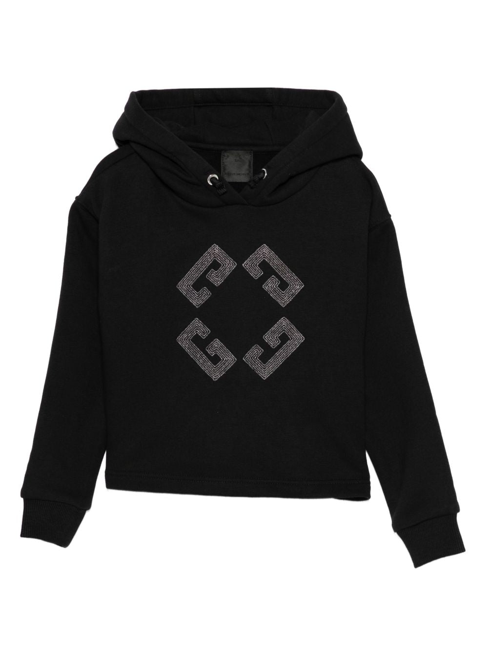 Felpa per bambina Givenchy Kids nera con cappuccio e strass H30990 09B GIVENCHY KIDS 