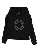 Felpa per bambina Givenchy Kids nera con cappuccio e strass H30990 09B GIVENCHY KIDS 