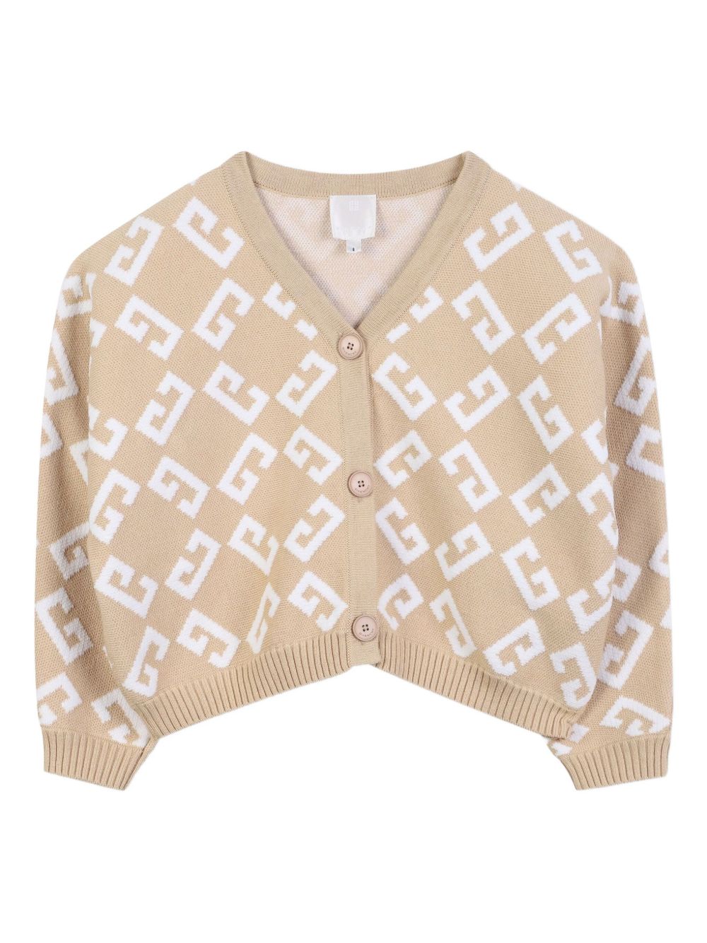 Cardigan per bambina Givenchy Kids beige con logo jacquard H30996 20P GIVENCHY KIDS 