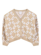 Cardigan per bambina Givenchy Kids beige con logo jacquard H30996 20P GIVENCHY KIDS 