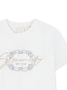 T-shirt per bambina Givenchy Kids bianca con ricamo con logo H31014 117 GIVENCHY KIDS 