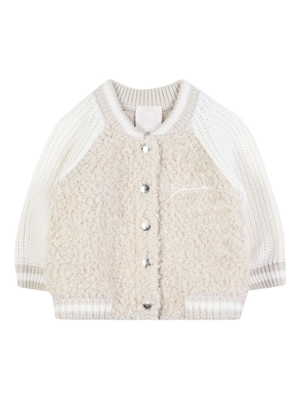 Cardigan per neonata Givenchy Kids beige con design ricamato H31022 184 GIVENCHY KIDS 